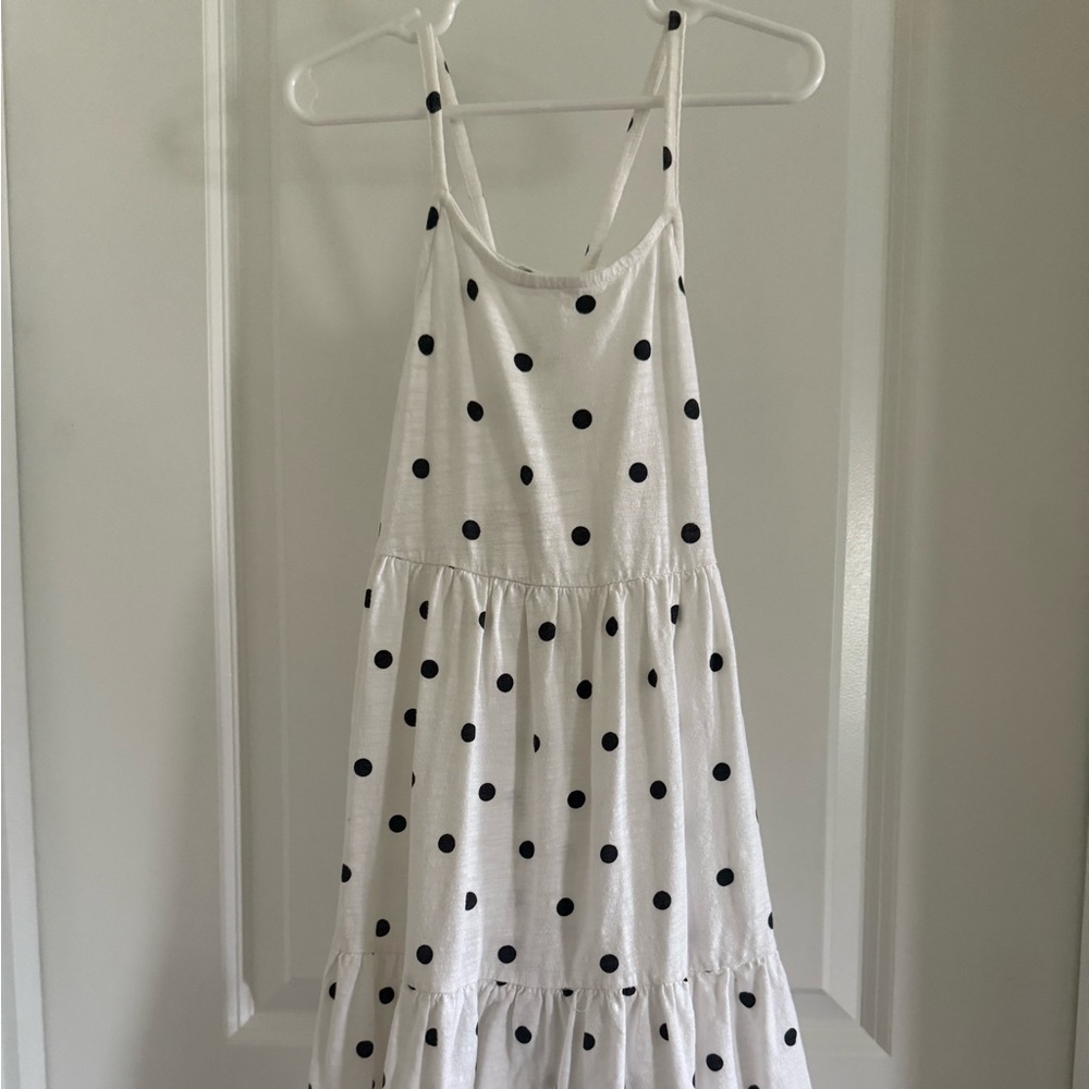 Old Navy Polka Dot White Spaghetti Strap Midi Dress - 5T - Preloved